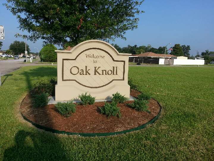 Monument sign made and installed Marrero Louisiana for Oak Knoll subdivision